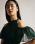POPPIO-Dresses-Turn heads in POPPIO. Crafted from a lightweight material with a slightly sheer effect, this playful mini dress features a tiered skirt and braided trims that accentuate the look. Pair it with statement jewellery for added drama.The fabric of this product is made with 55% recycled polyester. Using recycled polyester helps divert plastic waste from ending in landfills. Mini dress Rope details High neck Short sleeves Cold shoulder Tiered skirt Concealed fastening Chae is 5'9.5" / 1.77m and wear